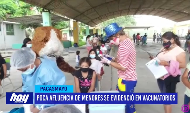 Poca afluencia de menores se evidenció en vacunatorios