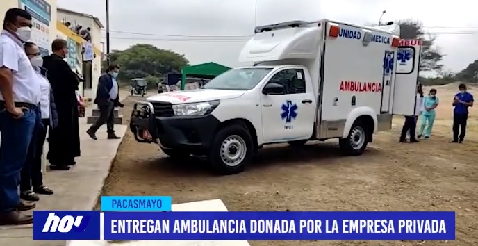 Entregan ambulancia donada por la empresa privada Entregan ambulancia donada por la empresa privada