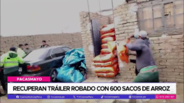 Recuperan tráiler con 600 sacos de arroz en Pacasmayo