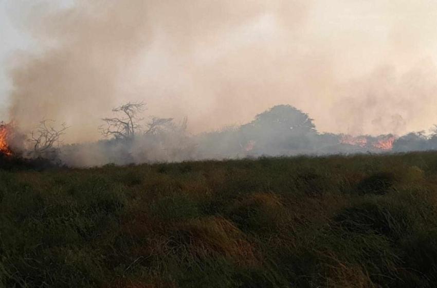 Incendio cerca de asilo en San Pedro