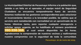 Restablecimiento de Seguridad Ciudadana en Pacasmayo
