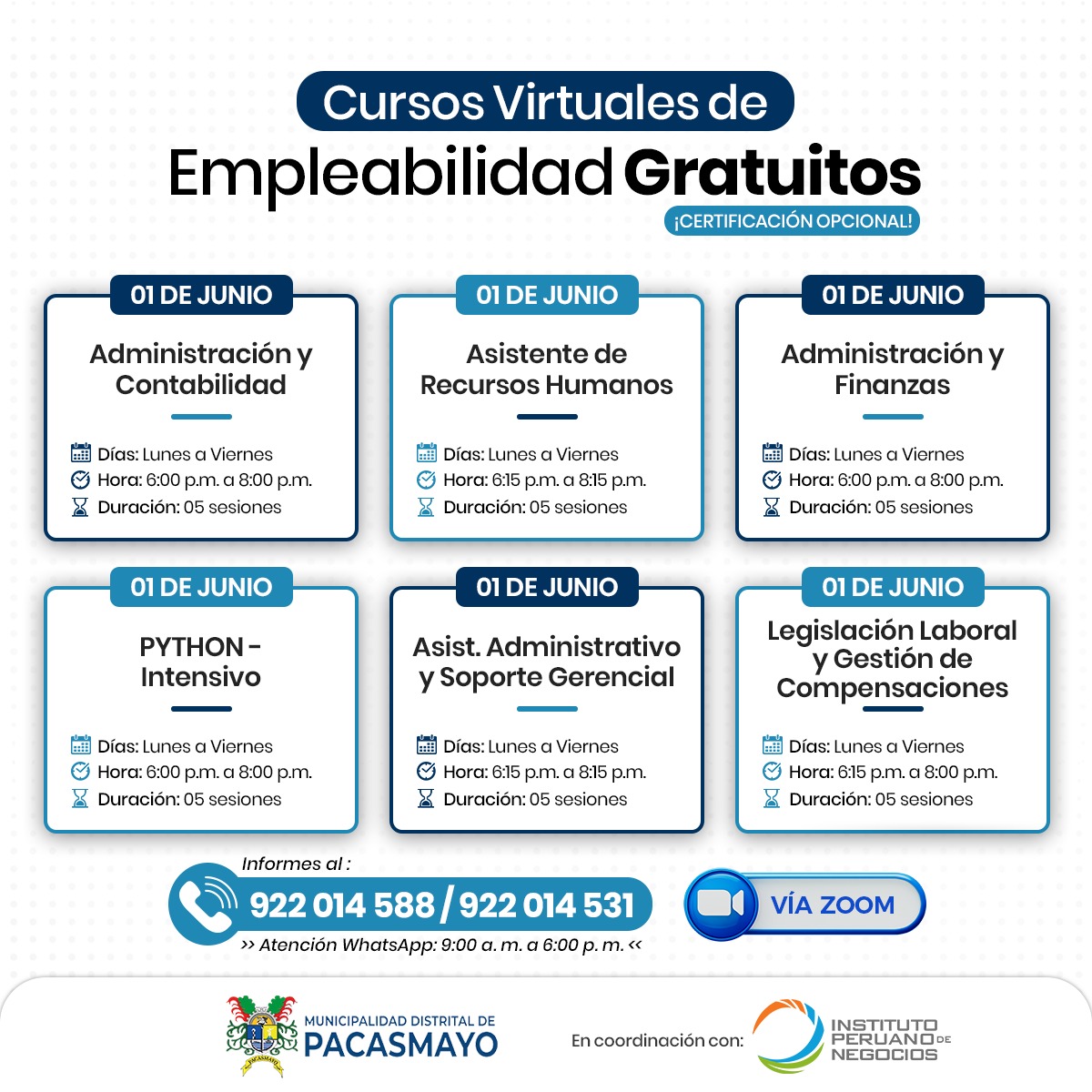 Cursos gratuitos en Pacasmayo con IPN