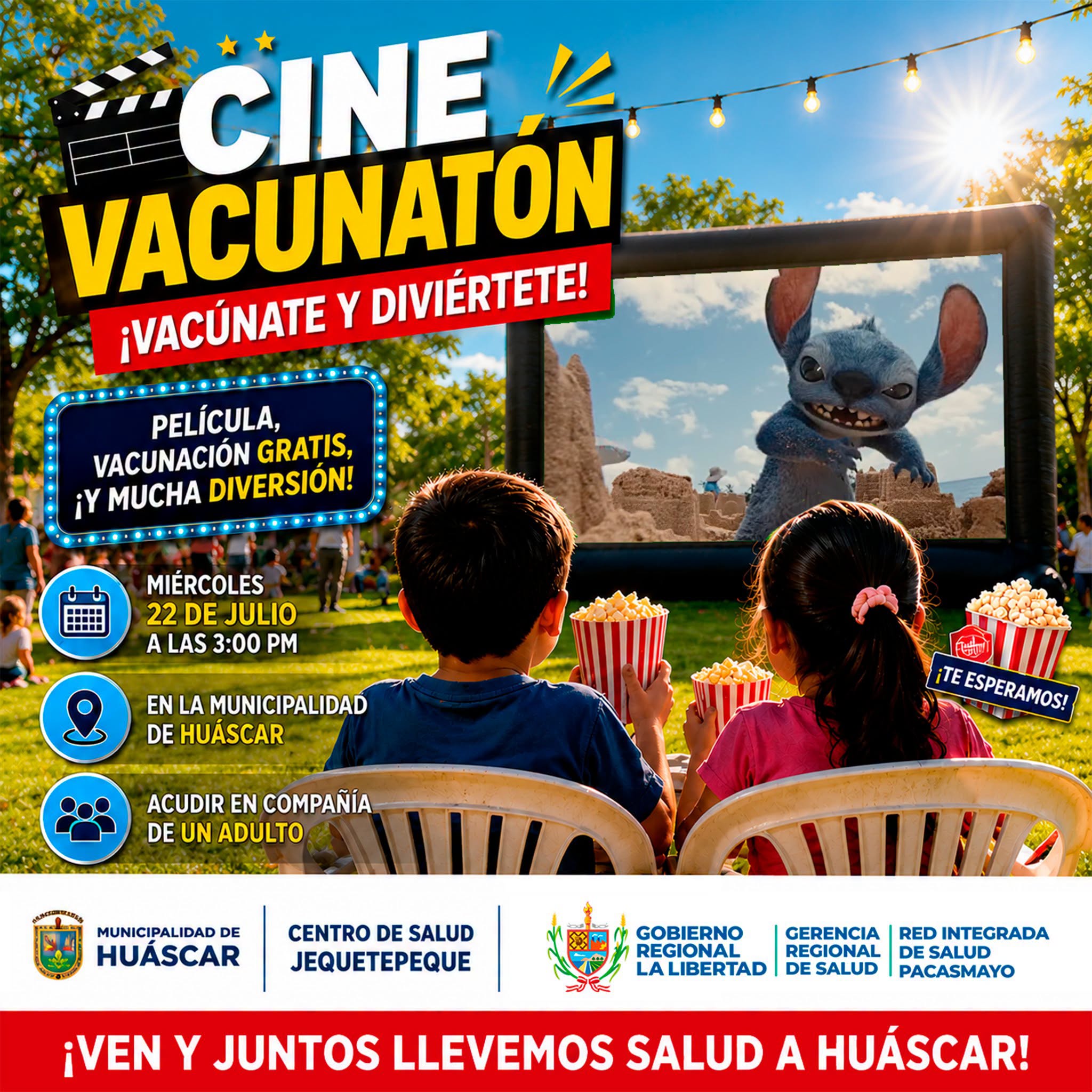 Cine Vacunatón en Huáscar: Cine y Vacunas Gratis