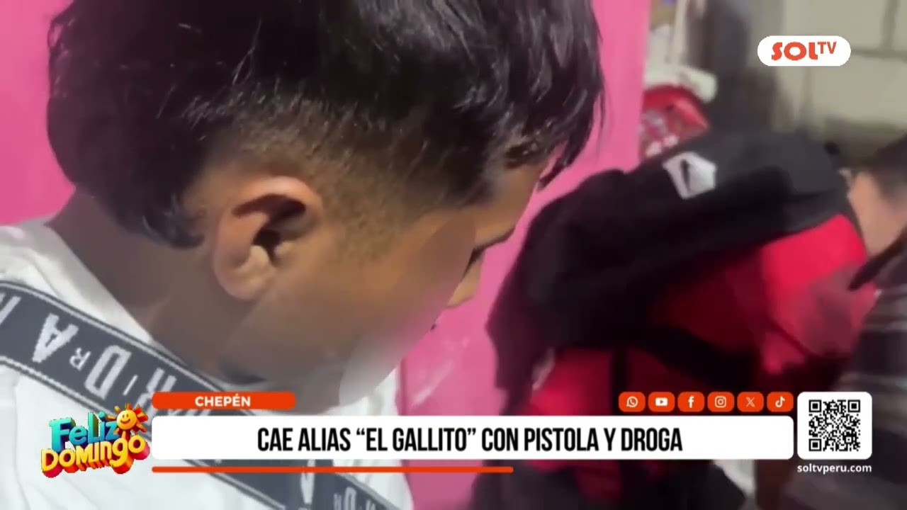 Capturan a ‘El Gallito de Chepén’ con droga y pistola