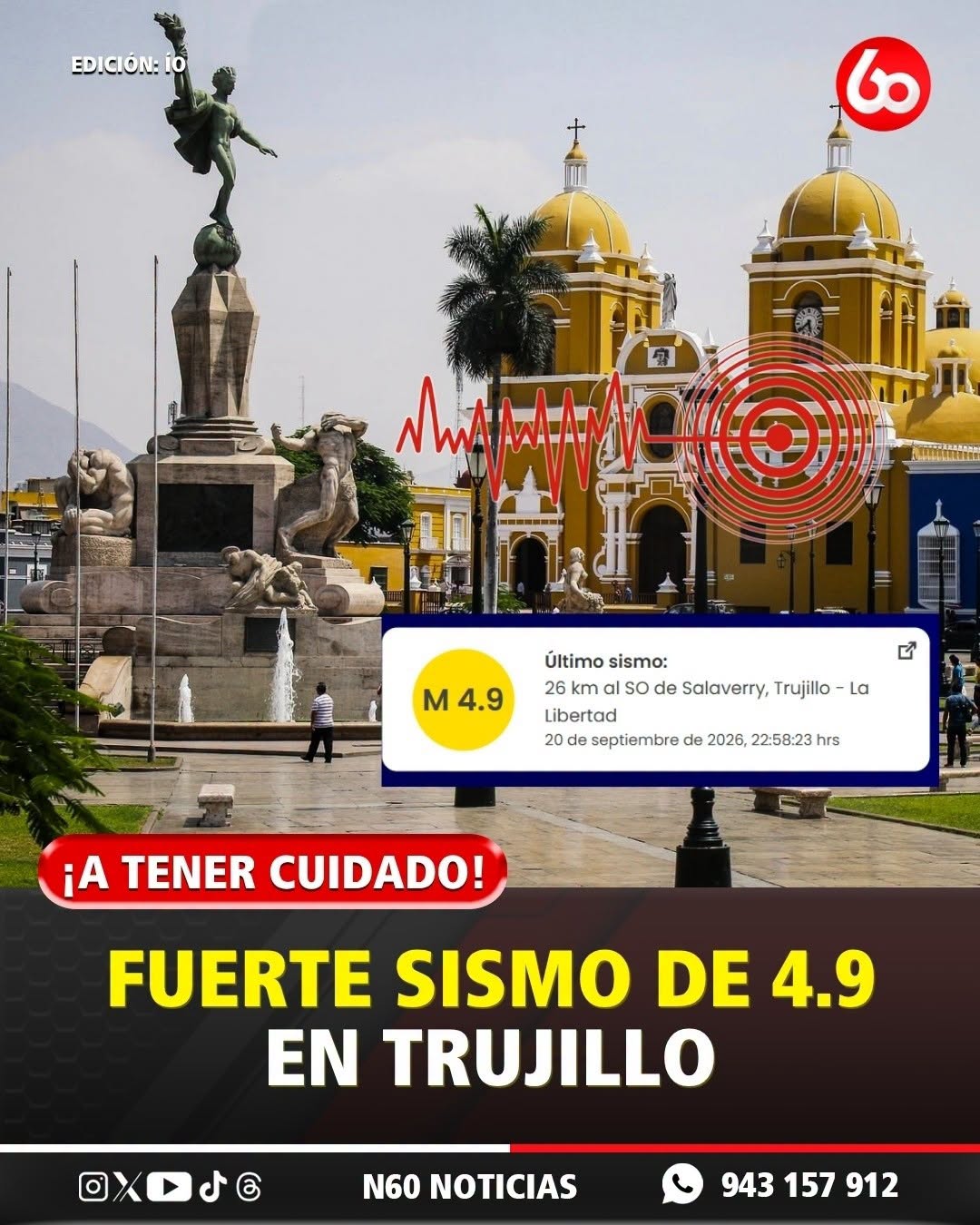 Temblor 4.9 en Trujillo y Pacasmayo: Sismo de hoy