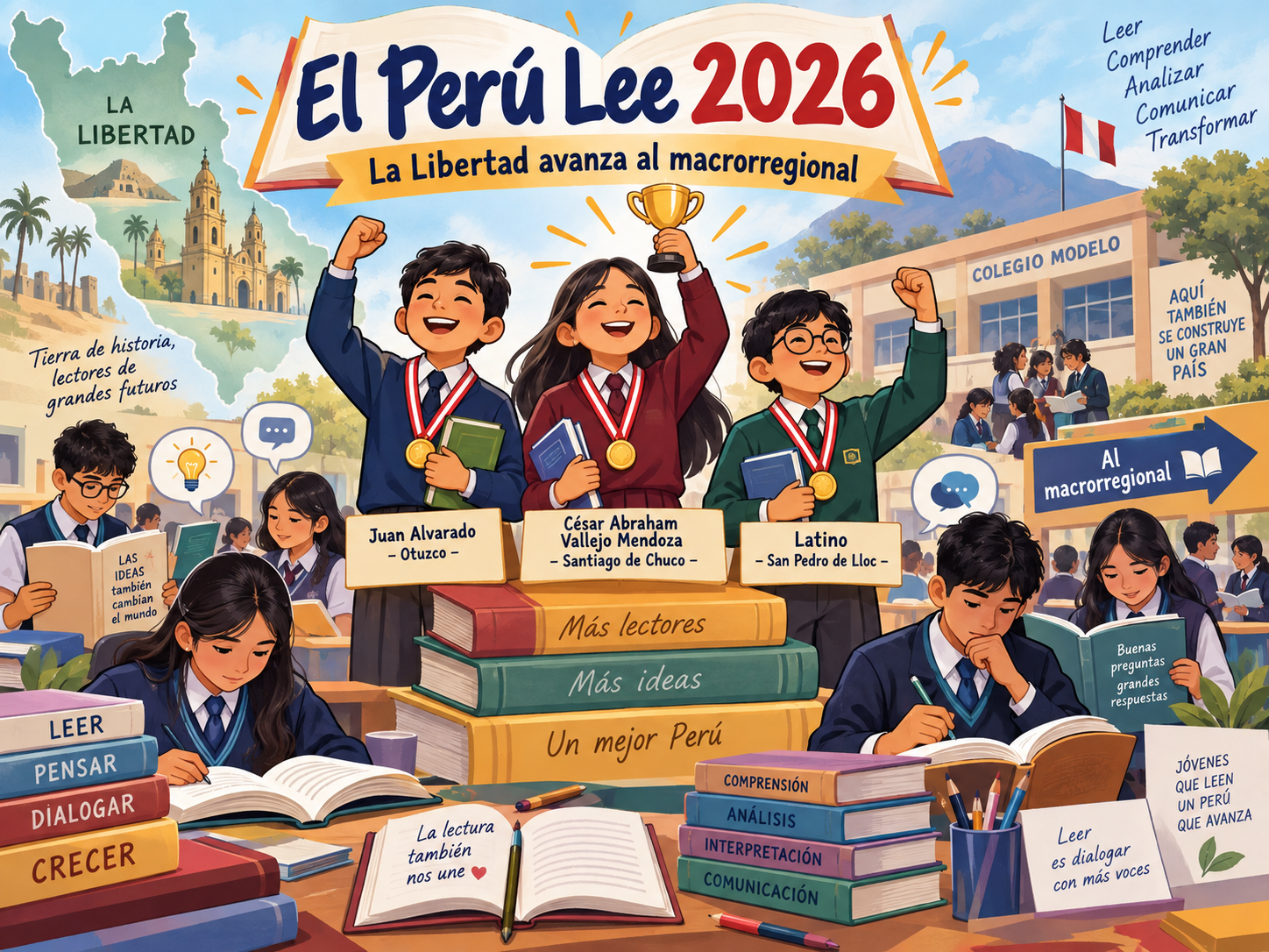 Escolares de La Libertad a Macrorregional El Perú Lee 2026